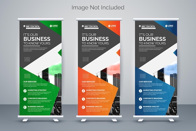 Corporate business roll-up-banner stand-banner-vorlage