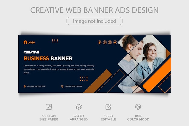 Corporate Business Social Media Cover Post abstrakte professionelle Website flache Design-Banner-Vorlage