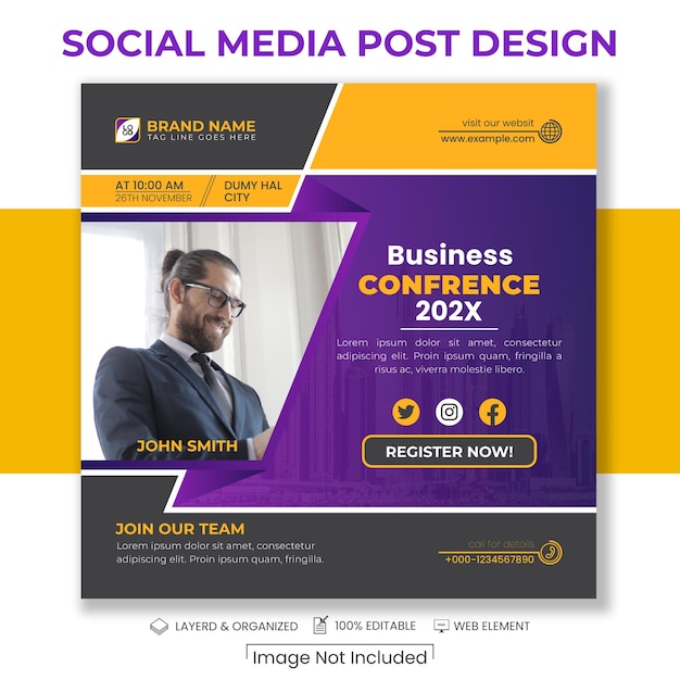 Corporate business social media fb und instagram-post-design
