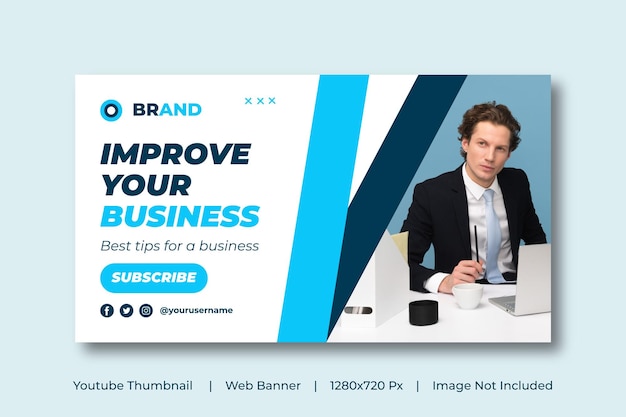 Vektor corporate business web-banner-vorlage und youtube-video-thumbnail