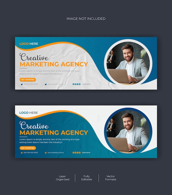 Vektor corporate digital marketing agentur facebook-cover-template-design