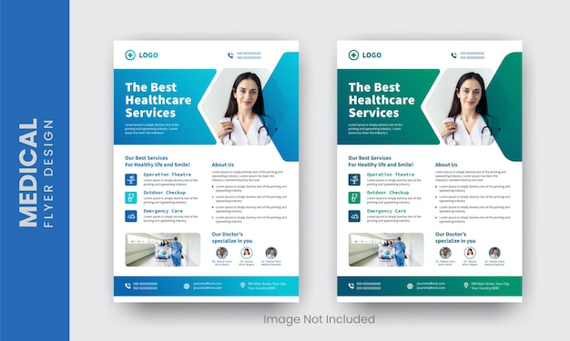 Corporate healthcare und medical flyer oder poster-design-layout