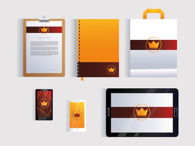 Corporate identity branding design in der weißen hintergrundillustration