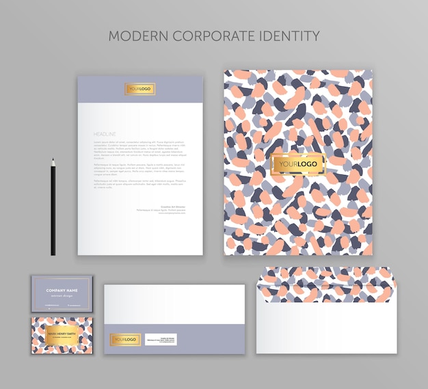 Vektor corporate identity business set modernes design von briefpapiervorlagen dokumentation für unternehmen