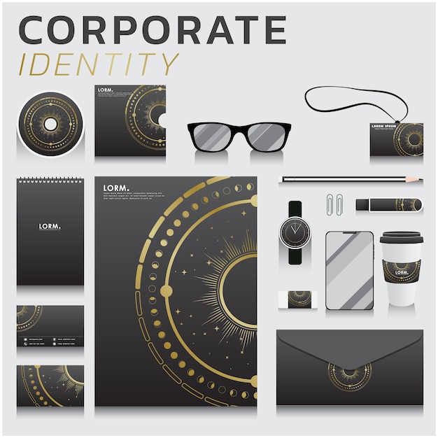 Corporate identity für business- und marketingdesign