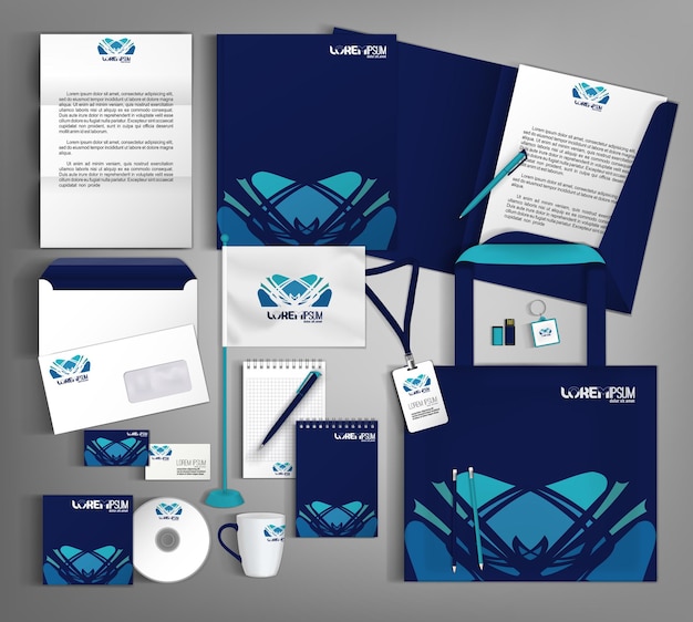 Corporate Identity-Set Schöne abstrakte Business-Set statione