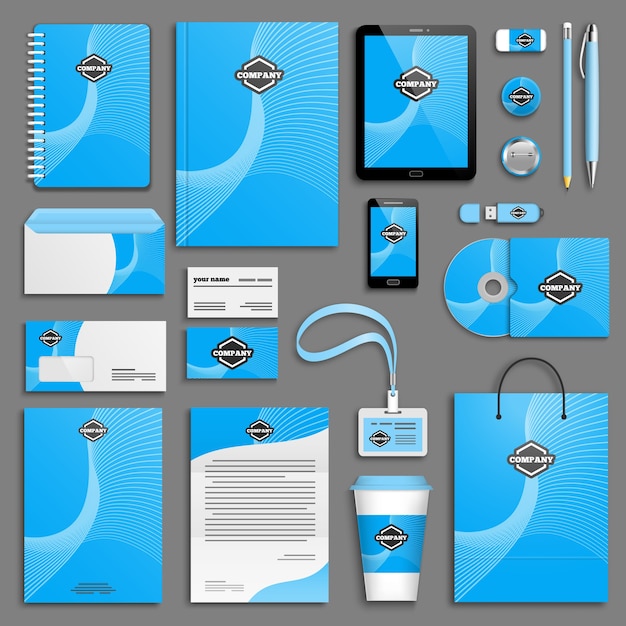 Vektor corporate identity template set.