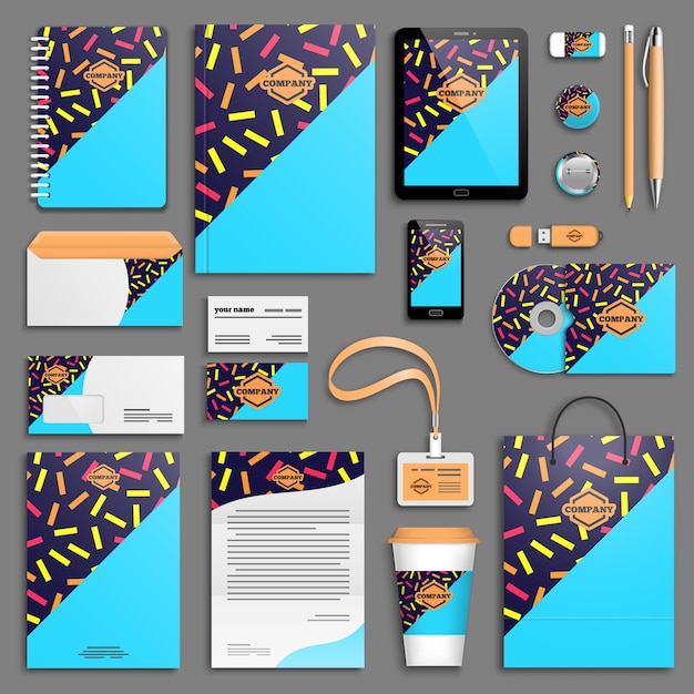 Vektor corporate identity template set.