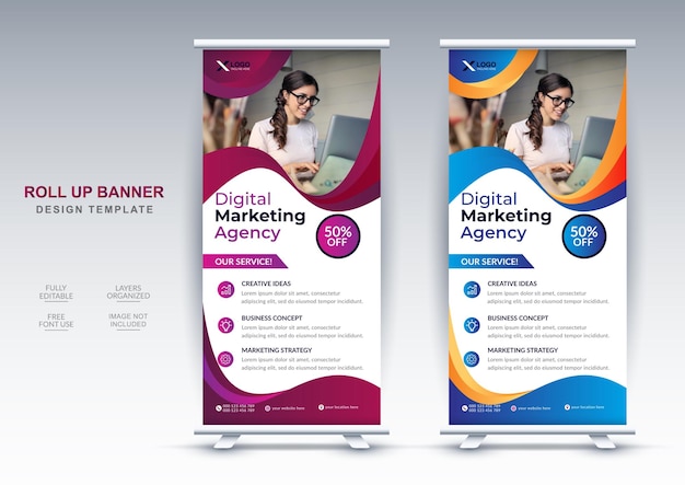 Corporate marketing business rollup-banner-design-vorlage