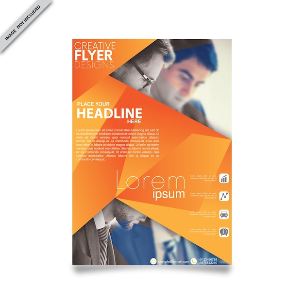 Vektor corporate orange flyer template design