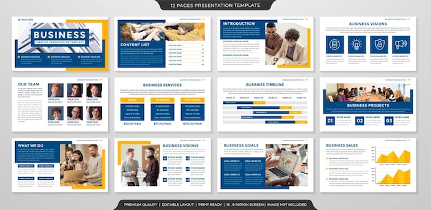 Corporate powerpoint-layout-vorlage premium-vektor