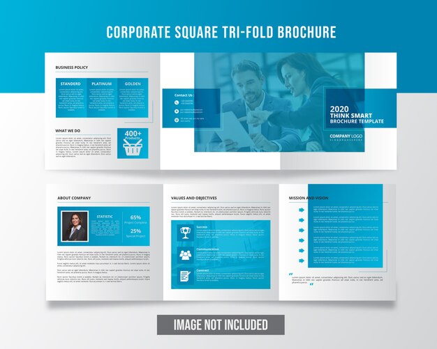 Corporate professional square trifold broschüre