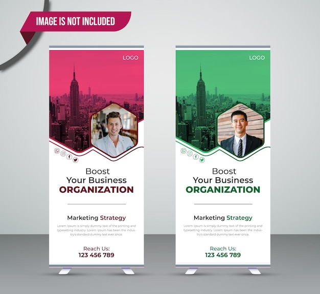 Vektor corporate roll-up-banner-design-vorlage