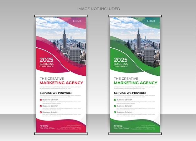 Corporate roll-up-banner oder pull-up-banner-vorlage