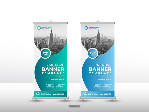 Vektor corporate roll-up banner social media post vorlage