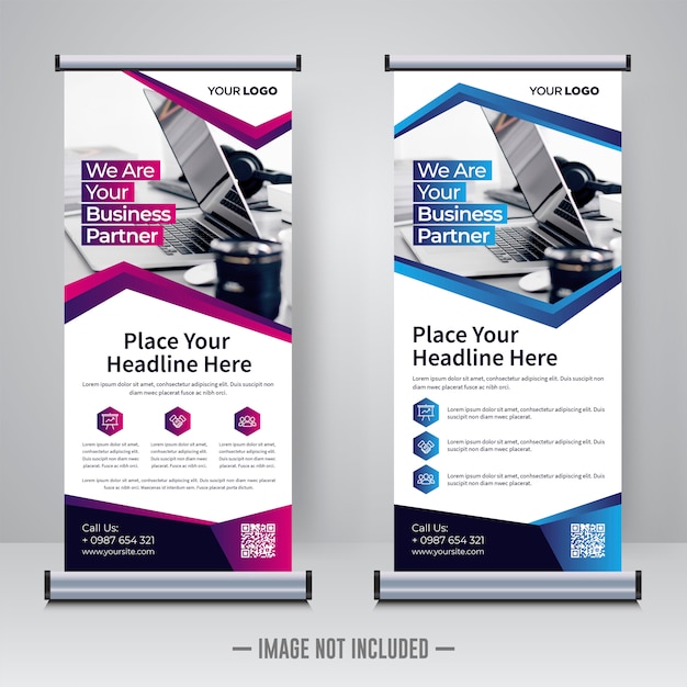 Vektor corporate rollup design-vorlage