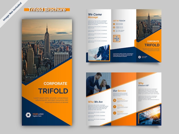 Corporate trifold broschüre design-vorlage