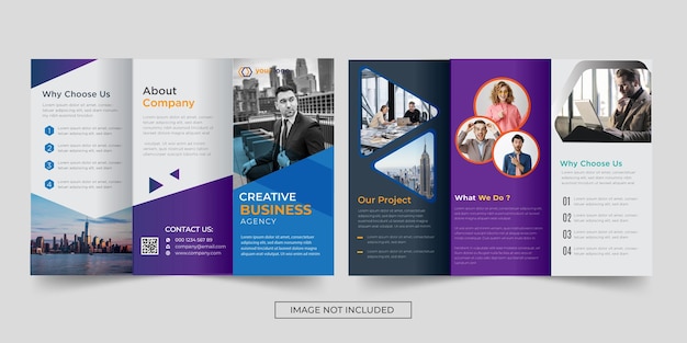 Corporate trifold broschüre vorlage premium vector