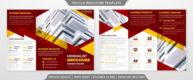 Corporate trifold broschürenvorlage mit minimalistischem und hochwertigem stil