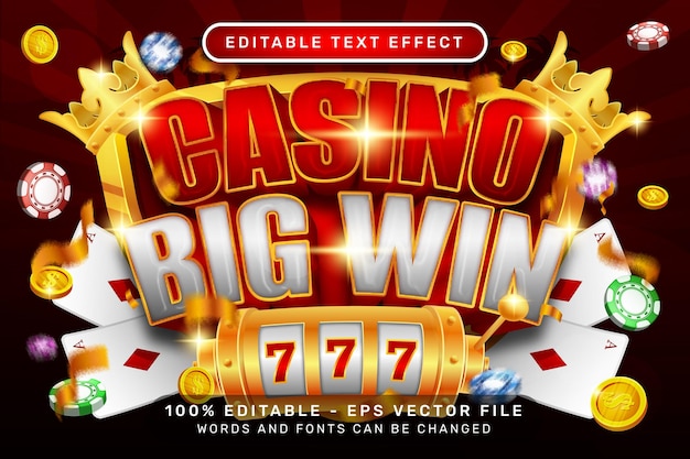 Cosino Big Win 3D-Texteffekt und bearbeitbarer Texteffekt