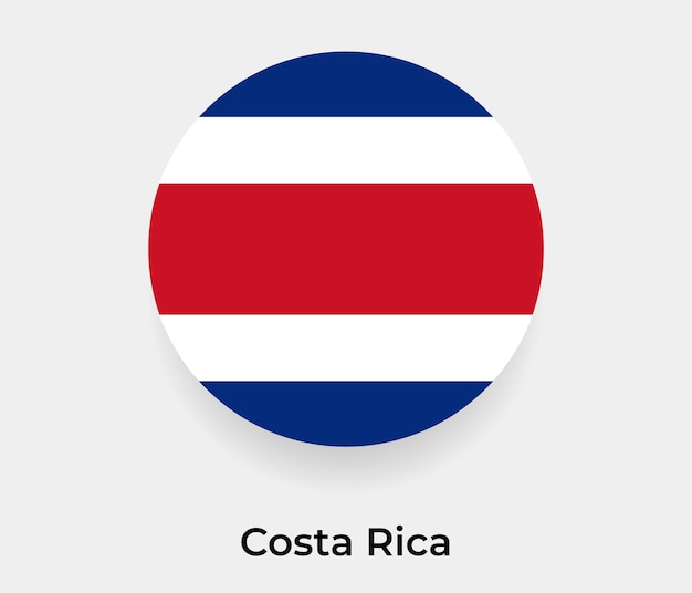 Costa rica flagge blase kreis runde form symbol vektor illustration