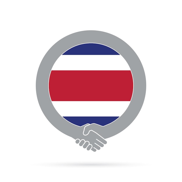 Costa rica flagge handshake symbol vereinbarung willkommen kooperationskonzept