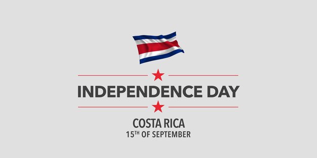 Costa rica happy independence day grußkarte, banner, vektorillustration