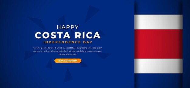 Vektor costa rica-unabhängigkeitstag-papierschnitt-hintergrundillustration für plakat-banner-anzeigen-grußkarte