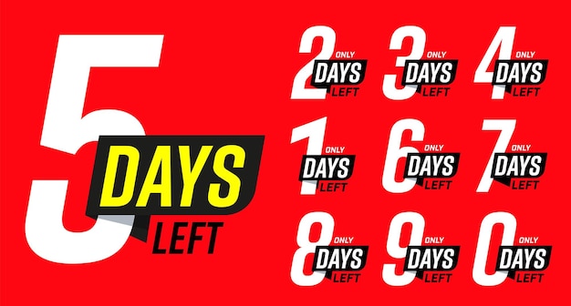 Countdown der Tage-Sticker-Set