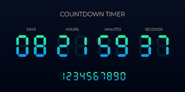 Vektor countdown-timer digitaluhr