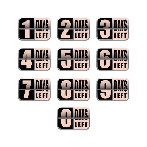 Countdown-timer von mehreren tagen für verkauf und werbung im digitaluhr-stil