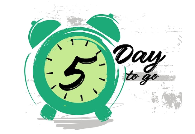Countdown-Vektor-Illustrationsvorlage für die Zahl der verbleibenden Tage. Der Design-Countdown ist nur noch 5 Tage entfernt 5