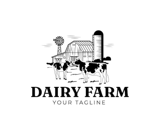 Country side dairy farm business logo-design-vorlage