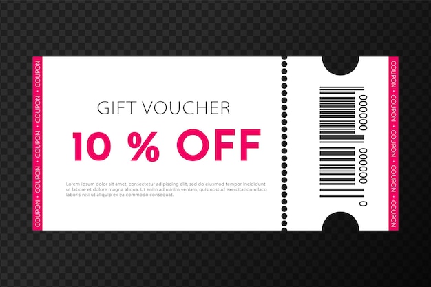Coupon Prozent Rabatt Promotion Sale Coupon Fashion Ticket Card Coupon Rabatt Vektor Illustration EPS