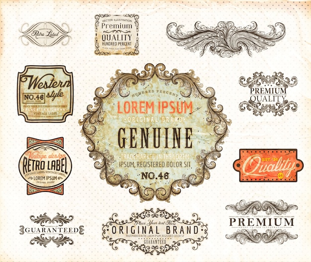 Coupon set frame vintage web