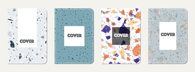 Vektor cover-design des notizbuchs terrazzo-abstract