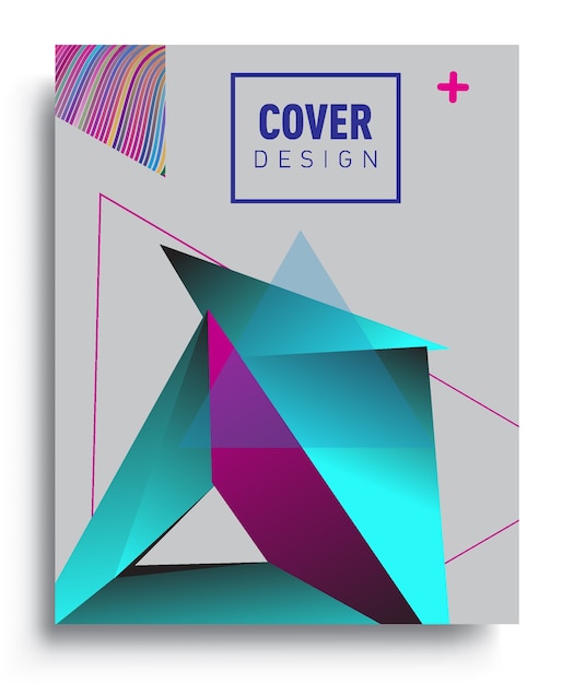 Cover-design-vorlage mit abstrakten und bunten geometrischen hintergrund