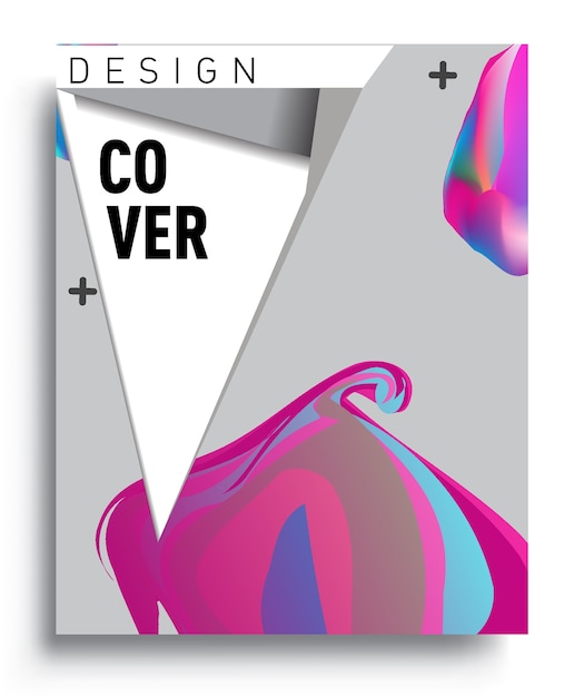 Cover-design-vorlage mit abstrakten und bunten hintergrund