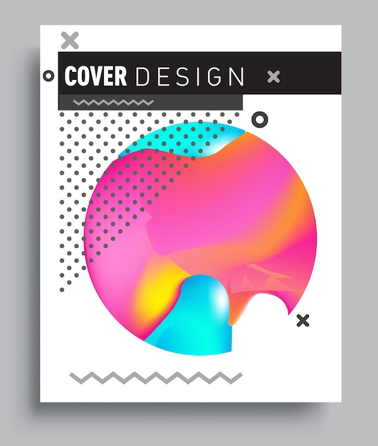 Vektor cover-design-vorlage mit abstrakten und bunten hintergrund