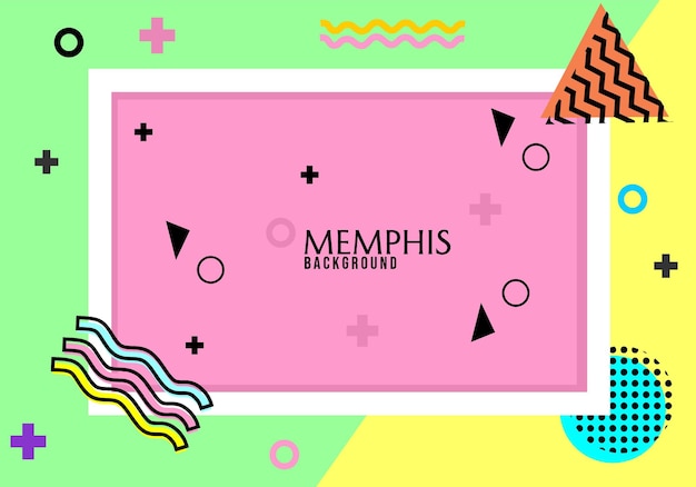 Cover-design-vorlage mit rosa memphis-thema-hintergrund