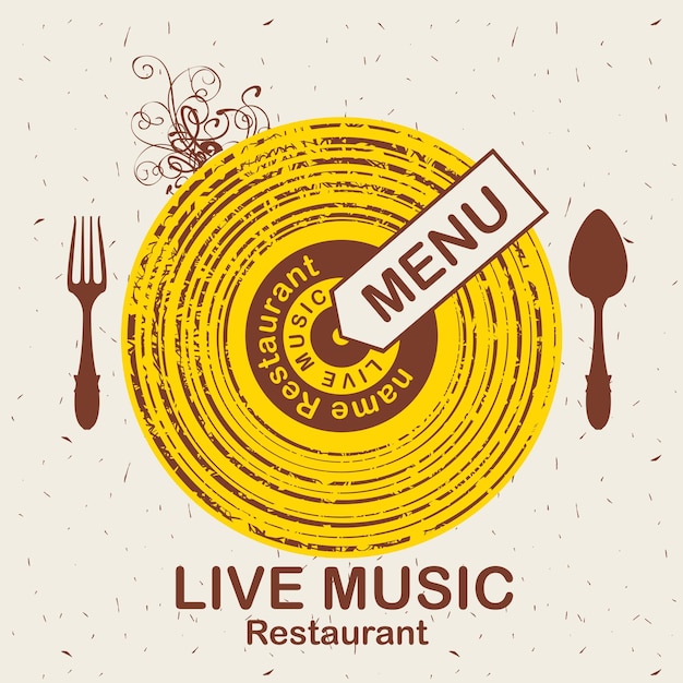 Cover-Menü für Restaurant mit Live-Musik