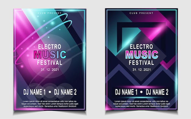 Cover musik poster flyer design hintergrund mit buntem lichteffekt