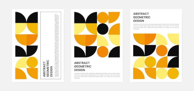 Cover-set mit geometrischen kunstwerken