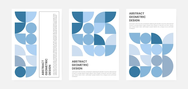 Cover-set mit geometrischen kunstwerken