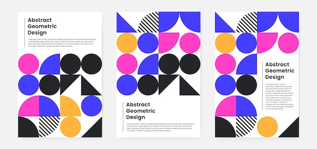 Cover-Set mit geometrischen Kunstwerken