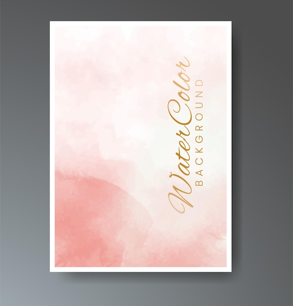 Vektor cover-vorlage mit aquarell-hintergrund. design für ihr cover-datumspostkarten-banner-logo