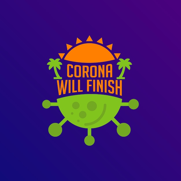Covid-19 corona virus icon illustration sign logo concept premium vector template