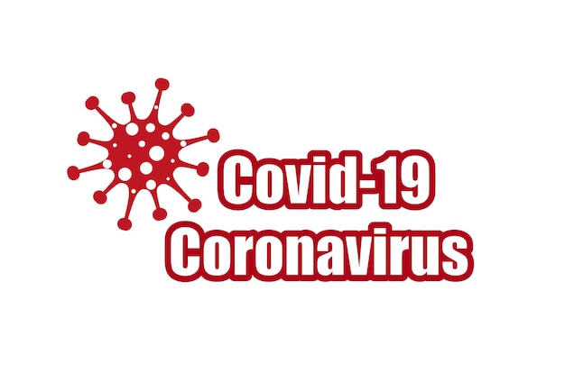 Covid-19 coronavirus konzept inschrift typografie design logo. folge