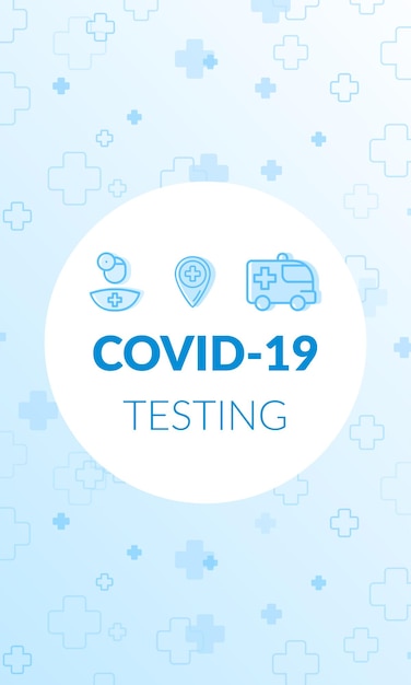 Vektor covid-19-test-werbeposter für das gesundheitswesen