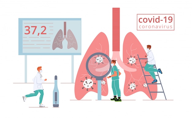 Covid19-coronavirus-angriff infizierte menschliche lungen